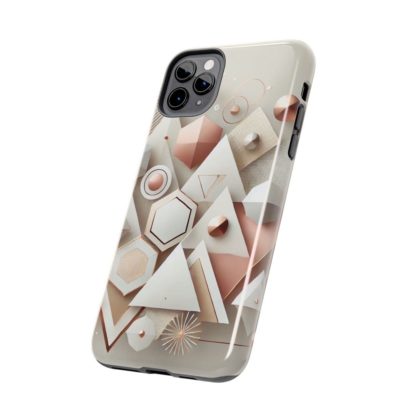 Rose gold geometric Tough Phone Cases