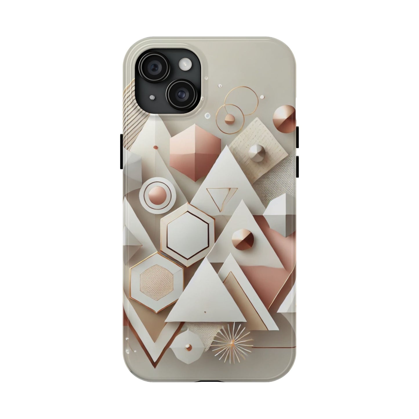 Rose gold geometric Tough Phone Cases