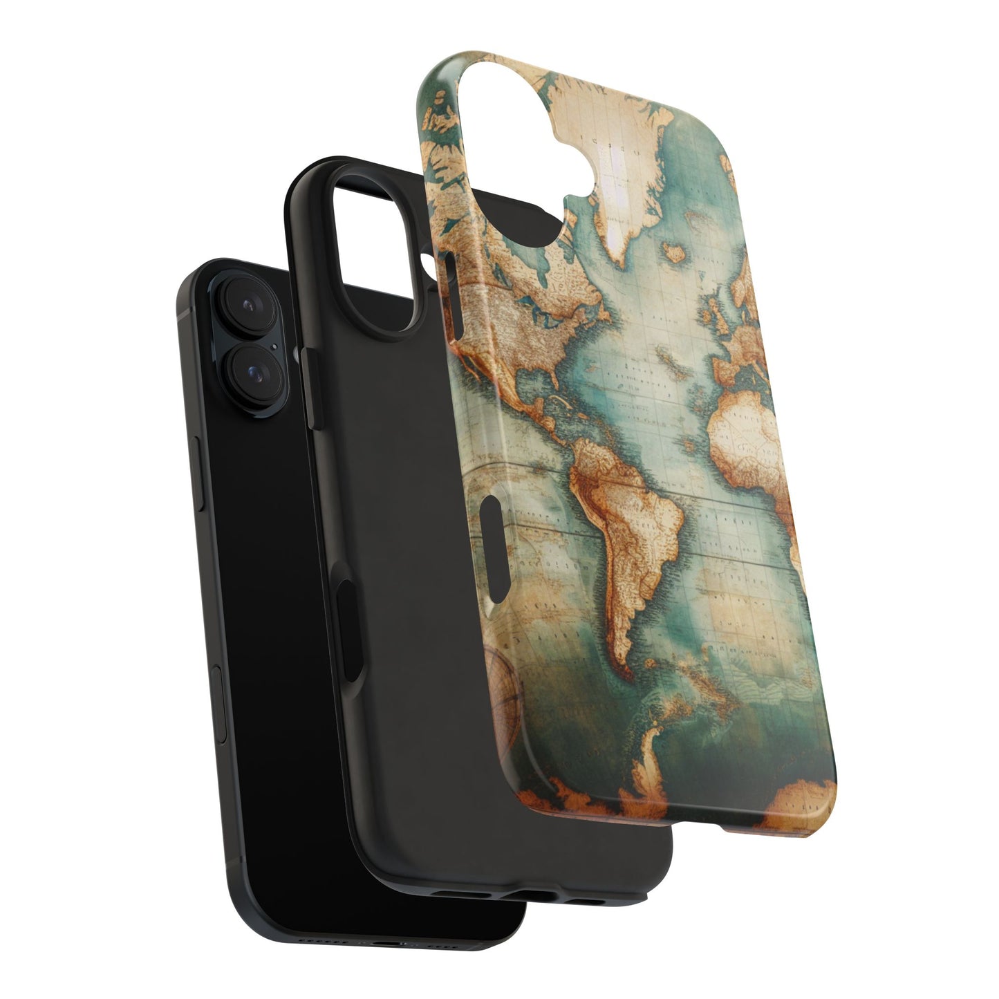 Vintage World Map Tough Phone Cases