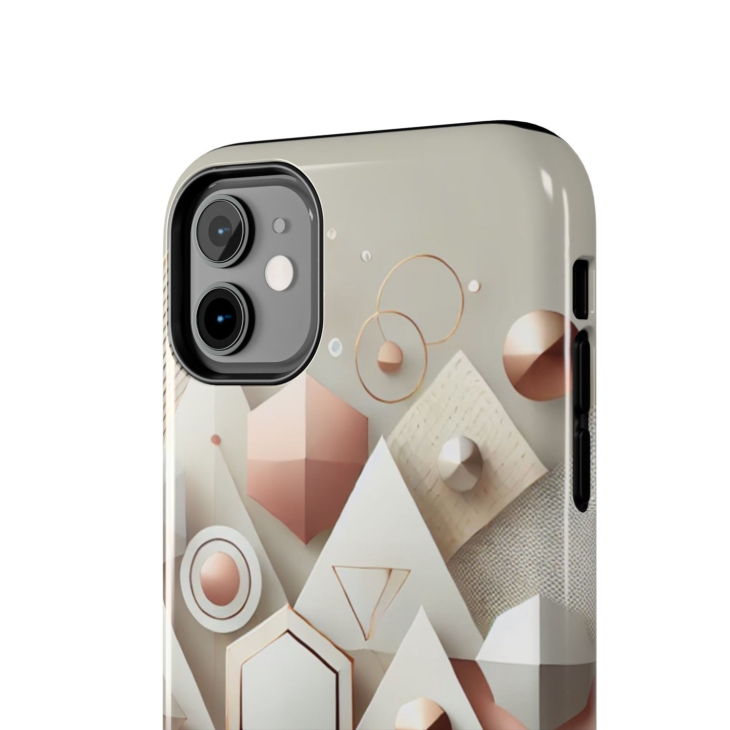 Rose gold geometric Tough Phone Cases