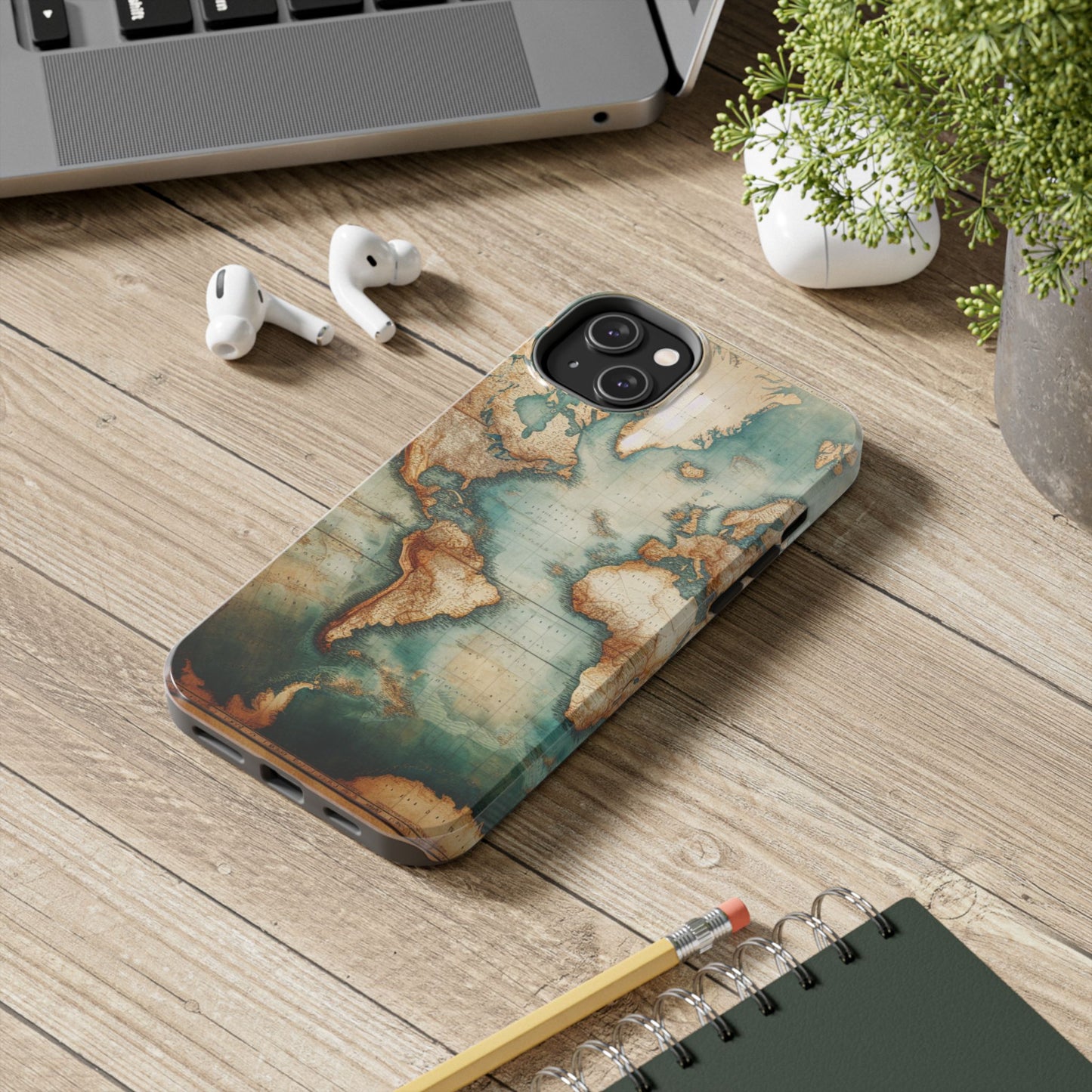 Vintage World Map Tough Phone Cases