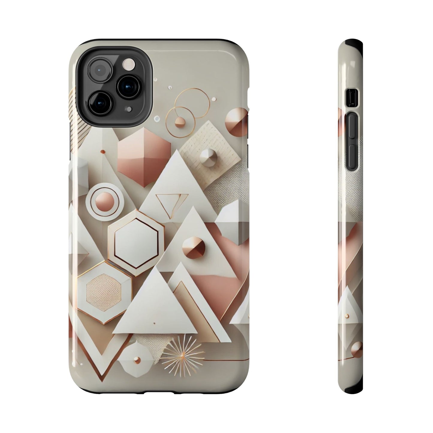 Rose gold geometric Tough Phone Cases