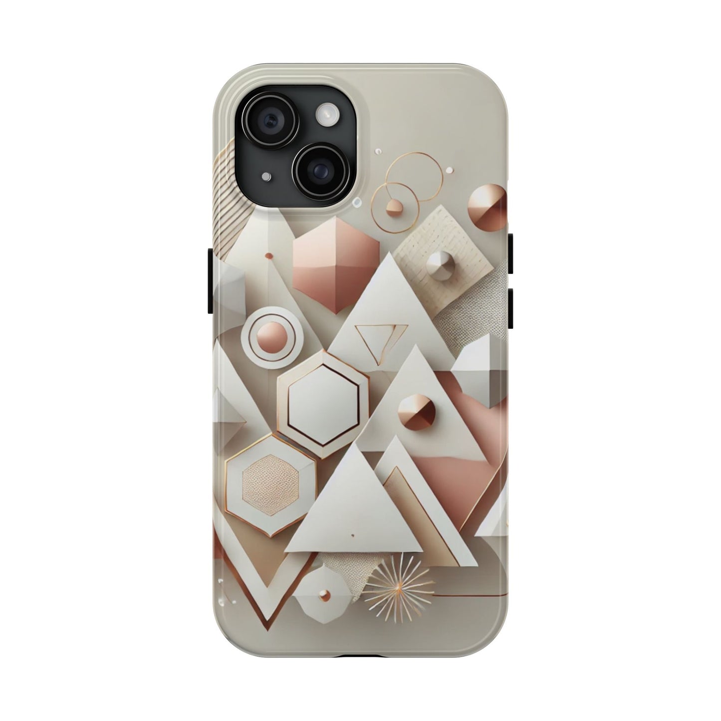 Rose gold geometric Tough Phone Cases