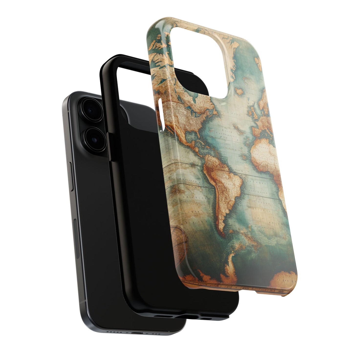 Vintage World Map Tough Phone Cases