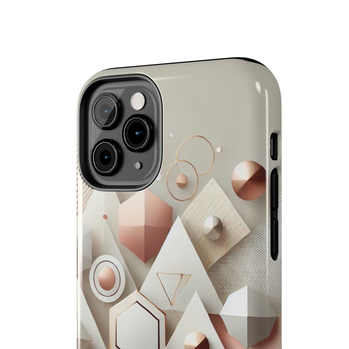 Rose gold geometric Tough Phone Cases