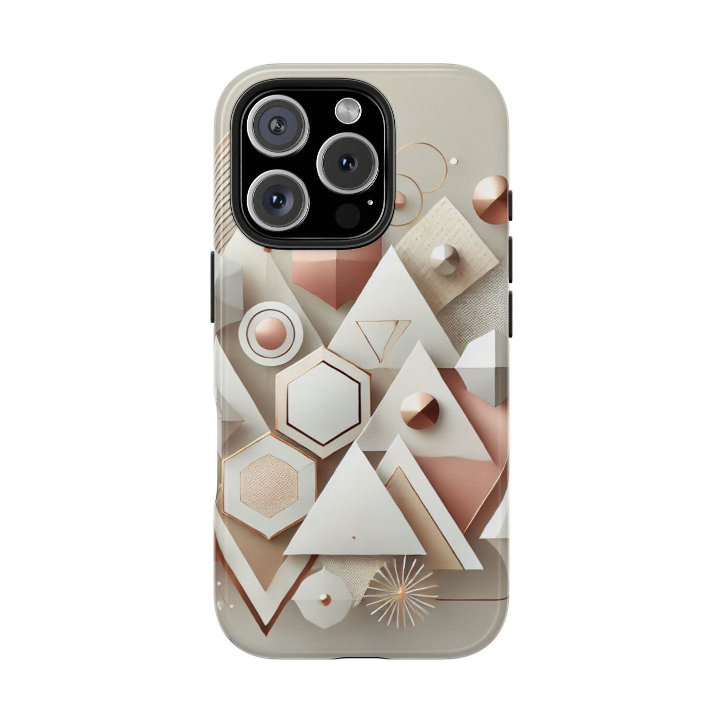 Rose gold geometric Tough Phone Cases