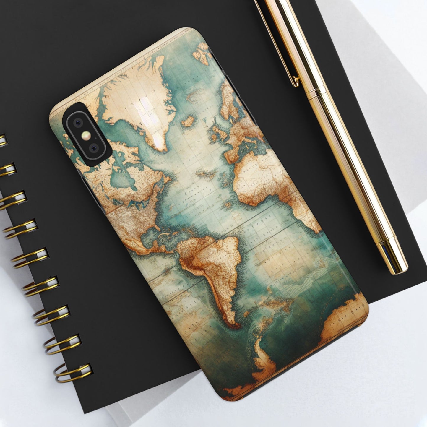 Vintage World Map Tough Phone Cases