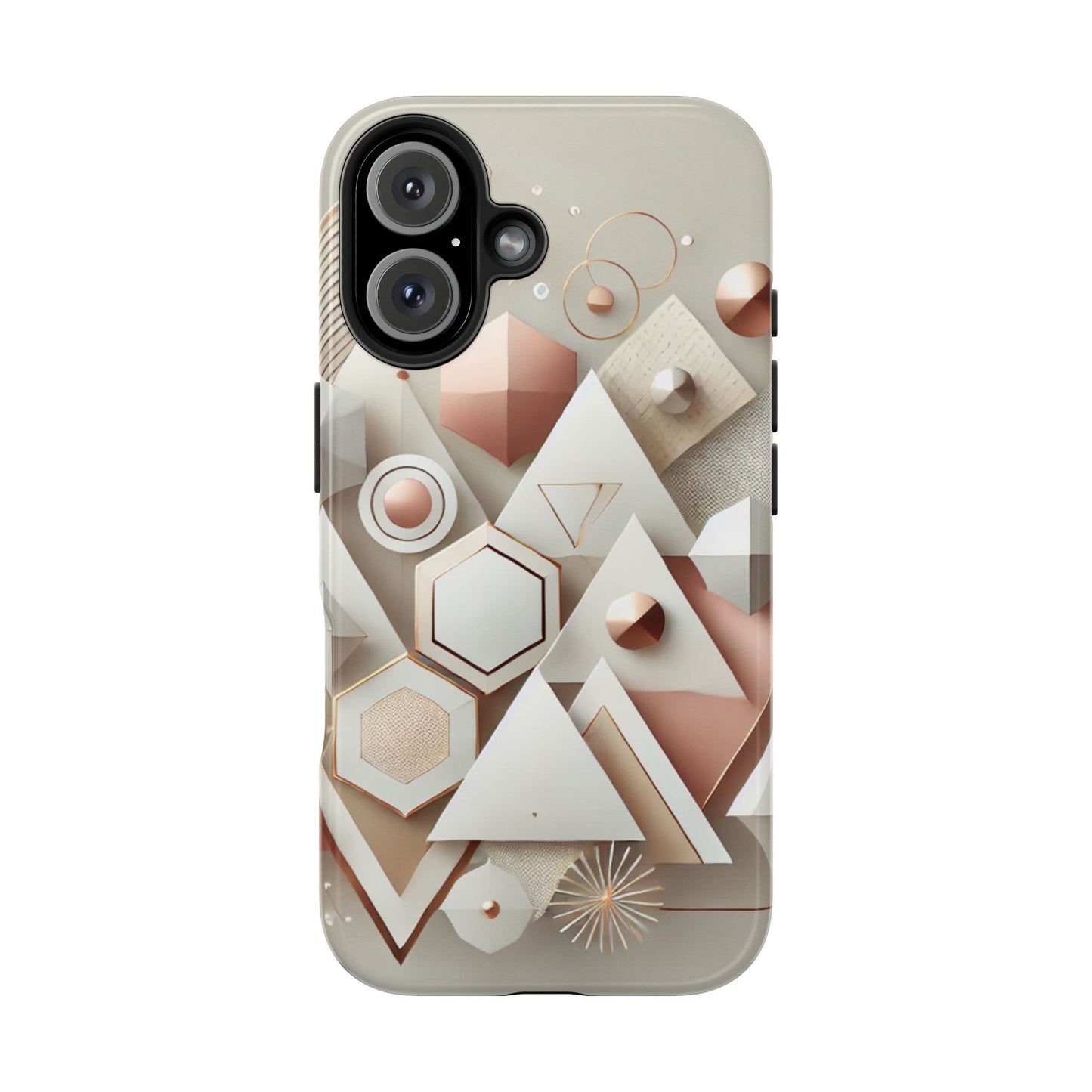 Rose gold geometric Tough Phone Cases