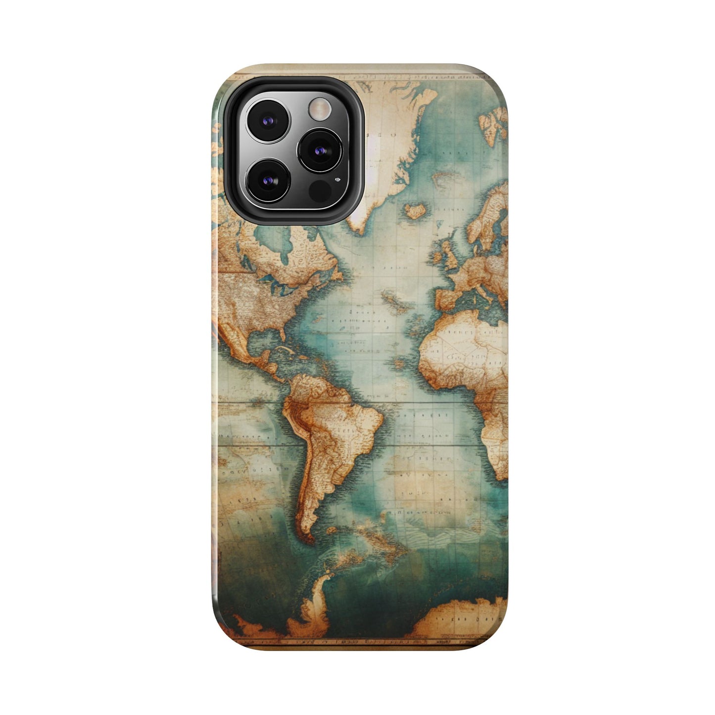 Vintage World Map Tough Phone Cases