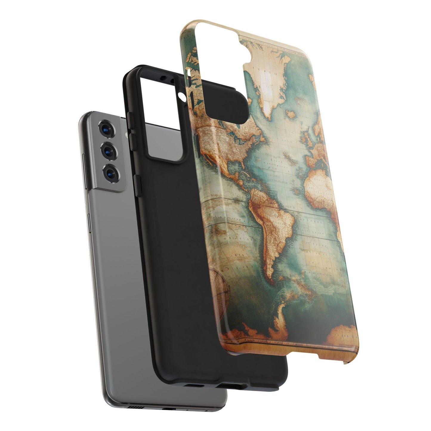 Vintage World Map Tough Phone Cases