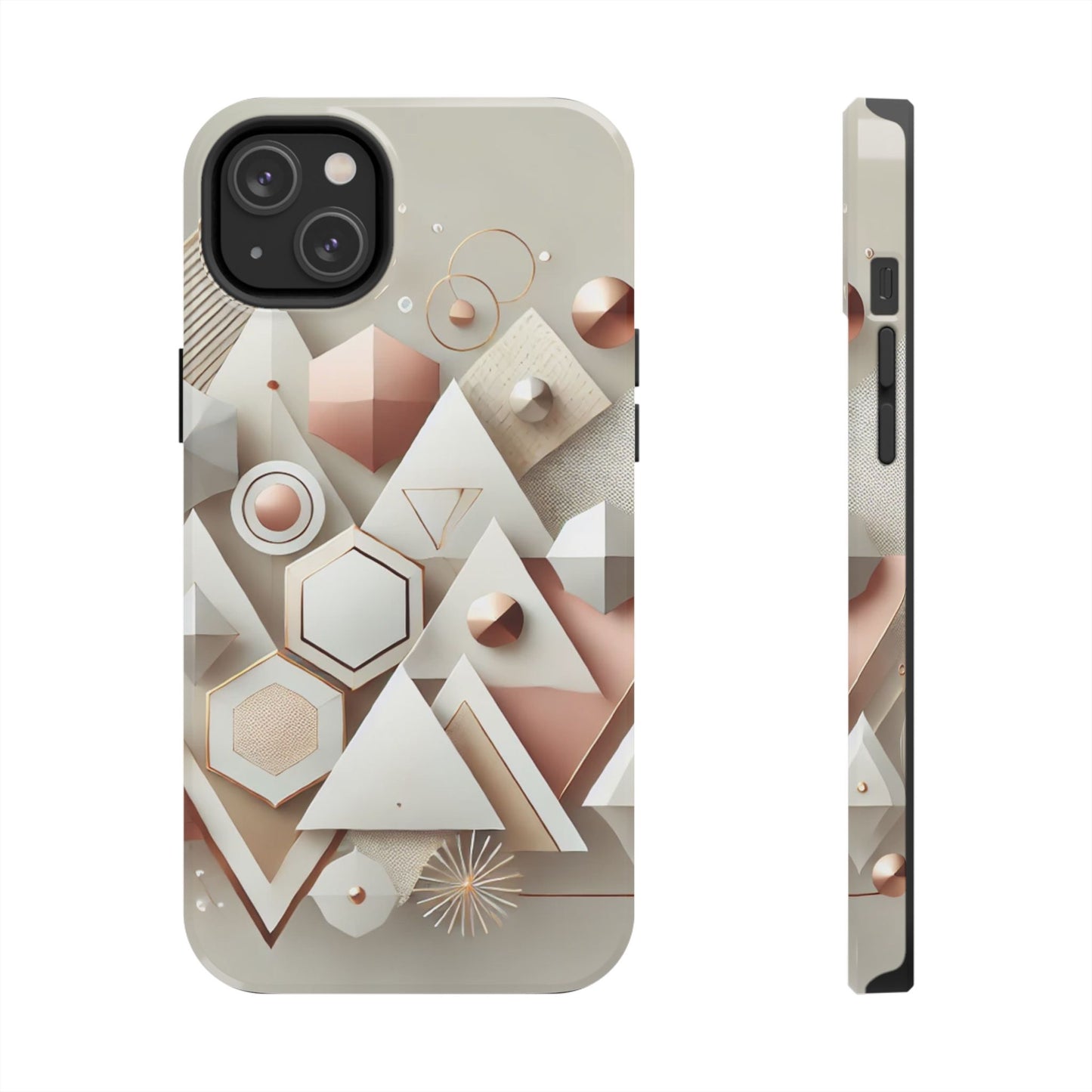 Rose gold geometric Tough Phone Cases