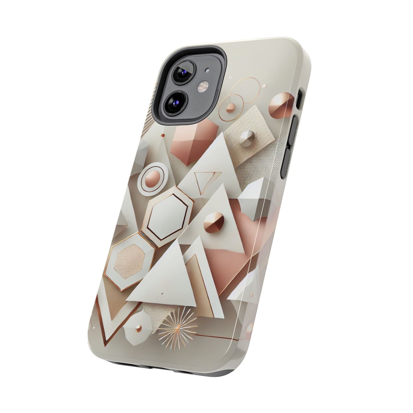 Rose gold geometric Tough Phone Cases