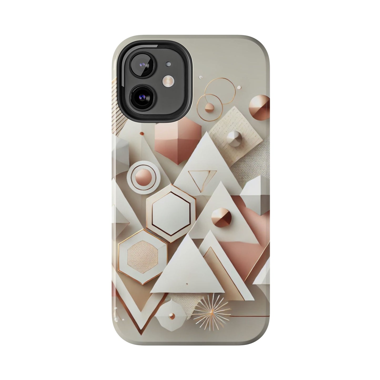 Rose gold geometric Tough Phone Cases