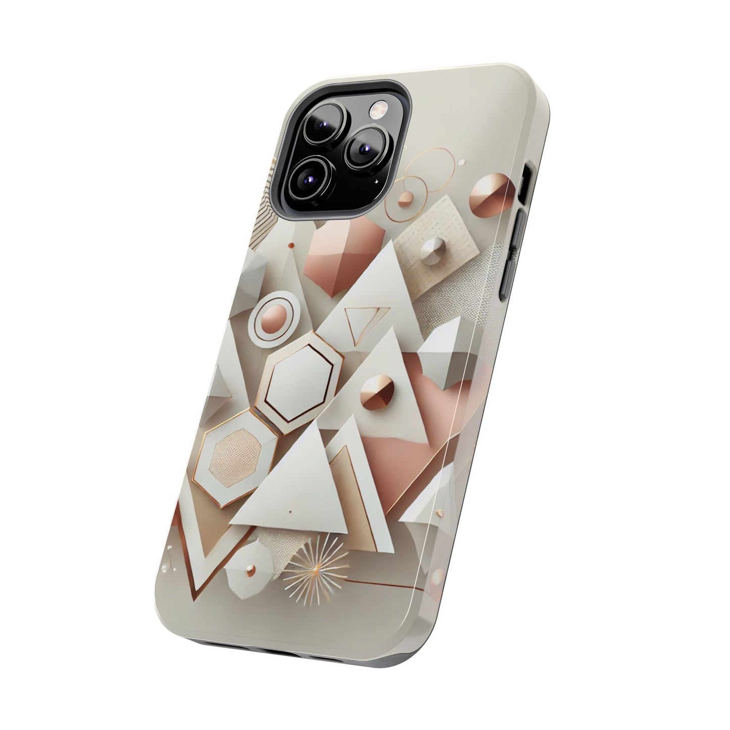 Rose gold geometric Tough Phone Cases