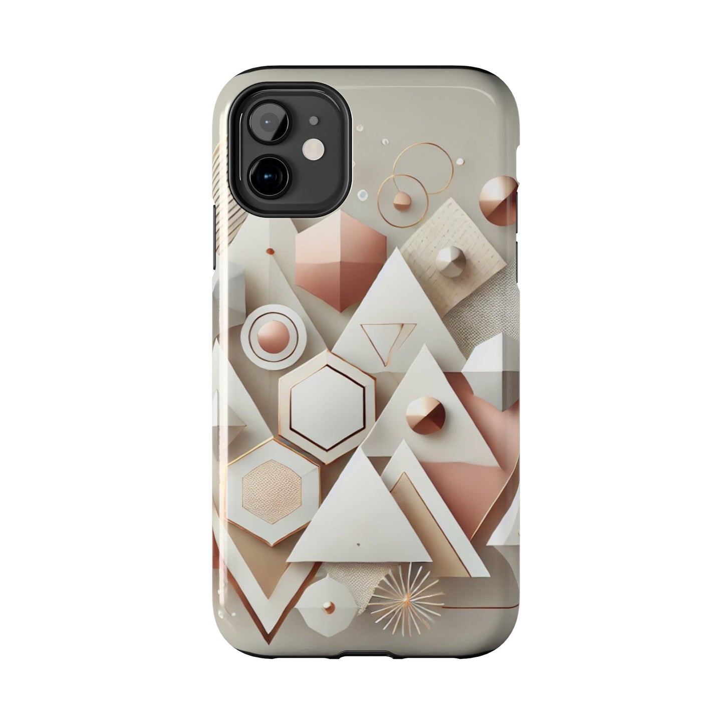 Rose gold geometric Tough Phone Cases