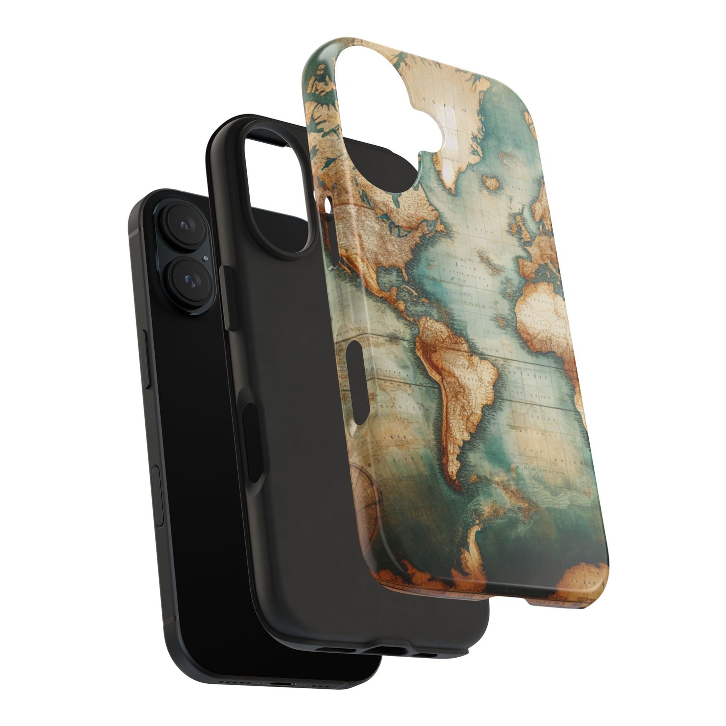 Vintage World Map Tough Phone Cases