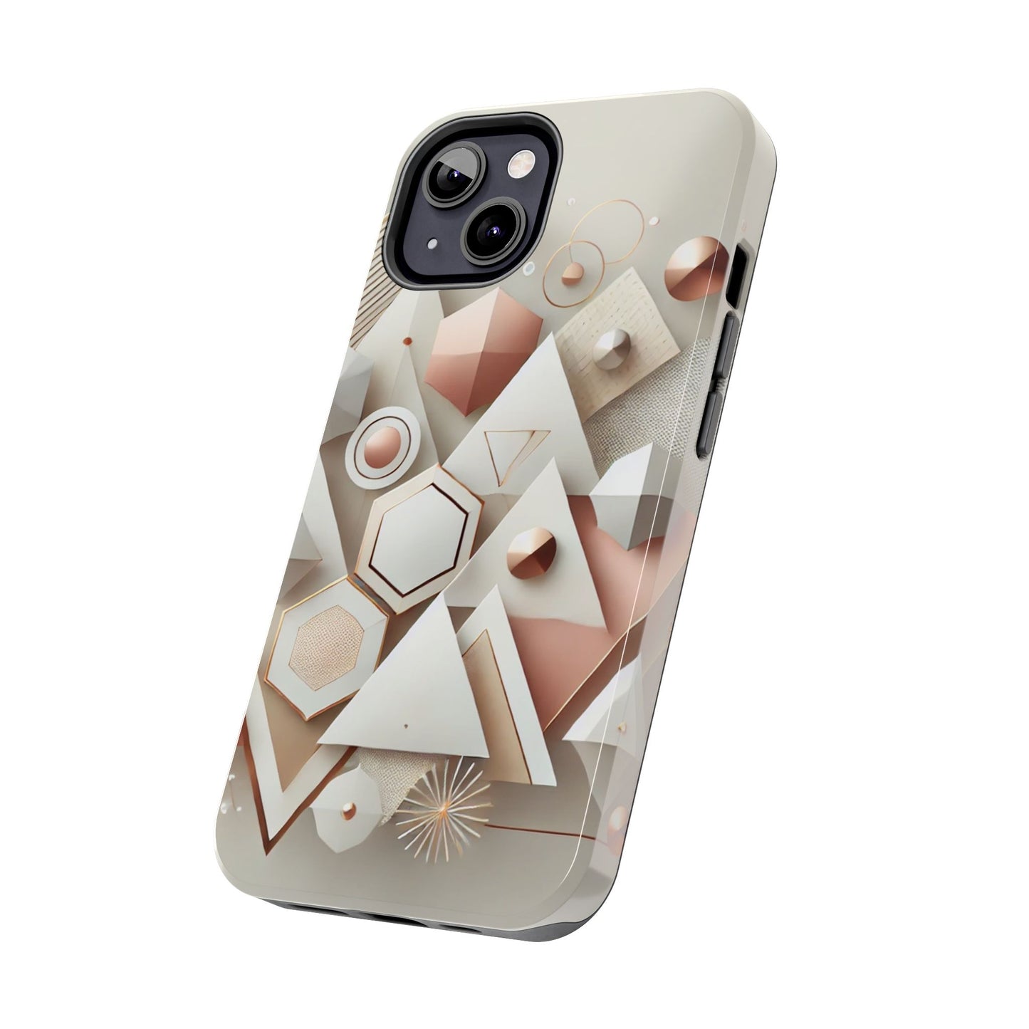 Rose gold geometric Tough Phone Cases