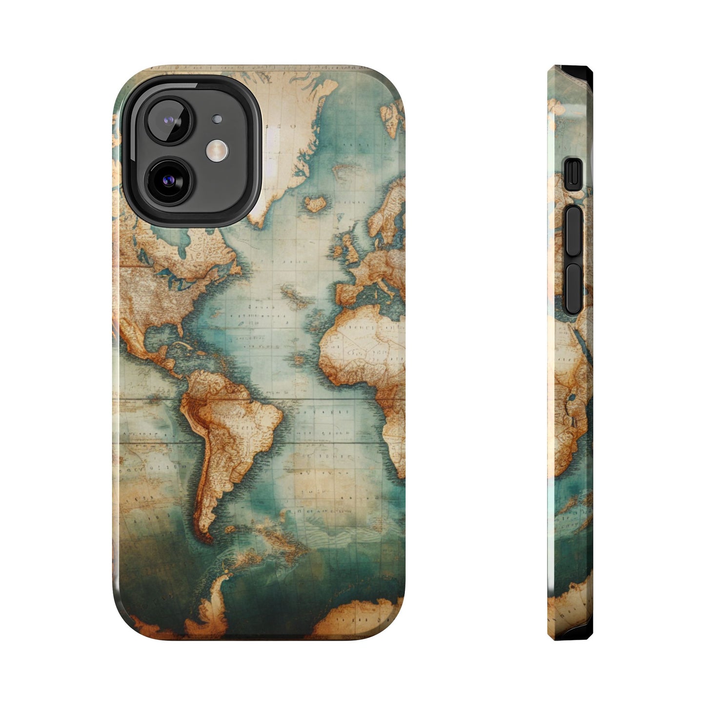 Vintage World Map Tough Phone Cases