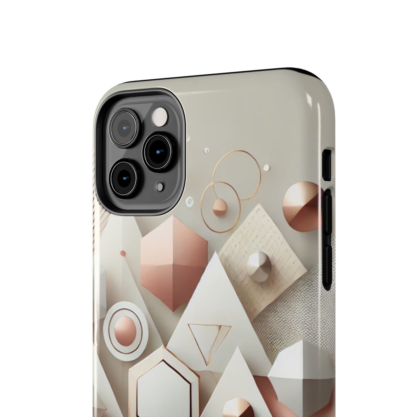 Rose gold geometric Tough Phone Cases