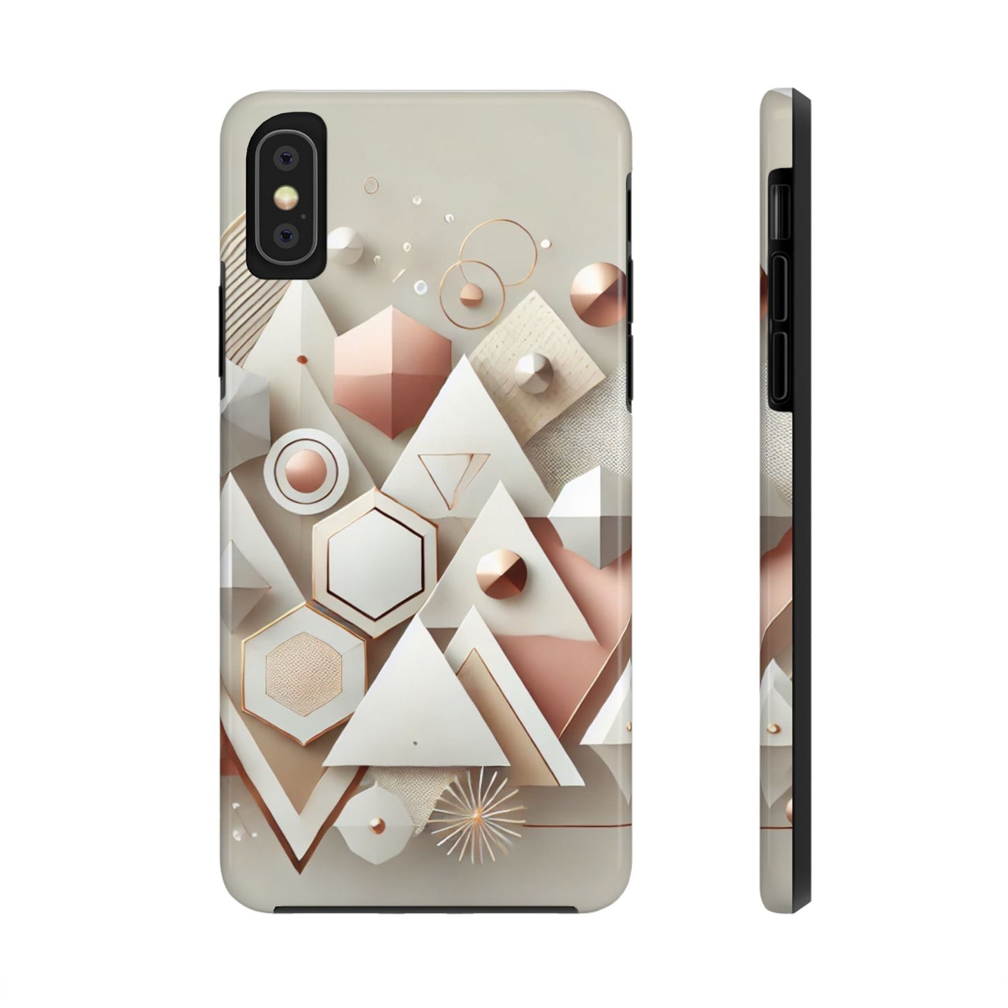 Rose gold geometric Tough Phone Cases