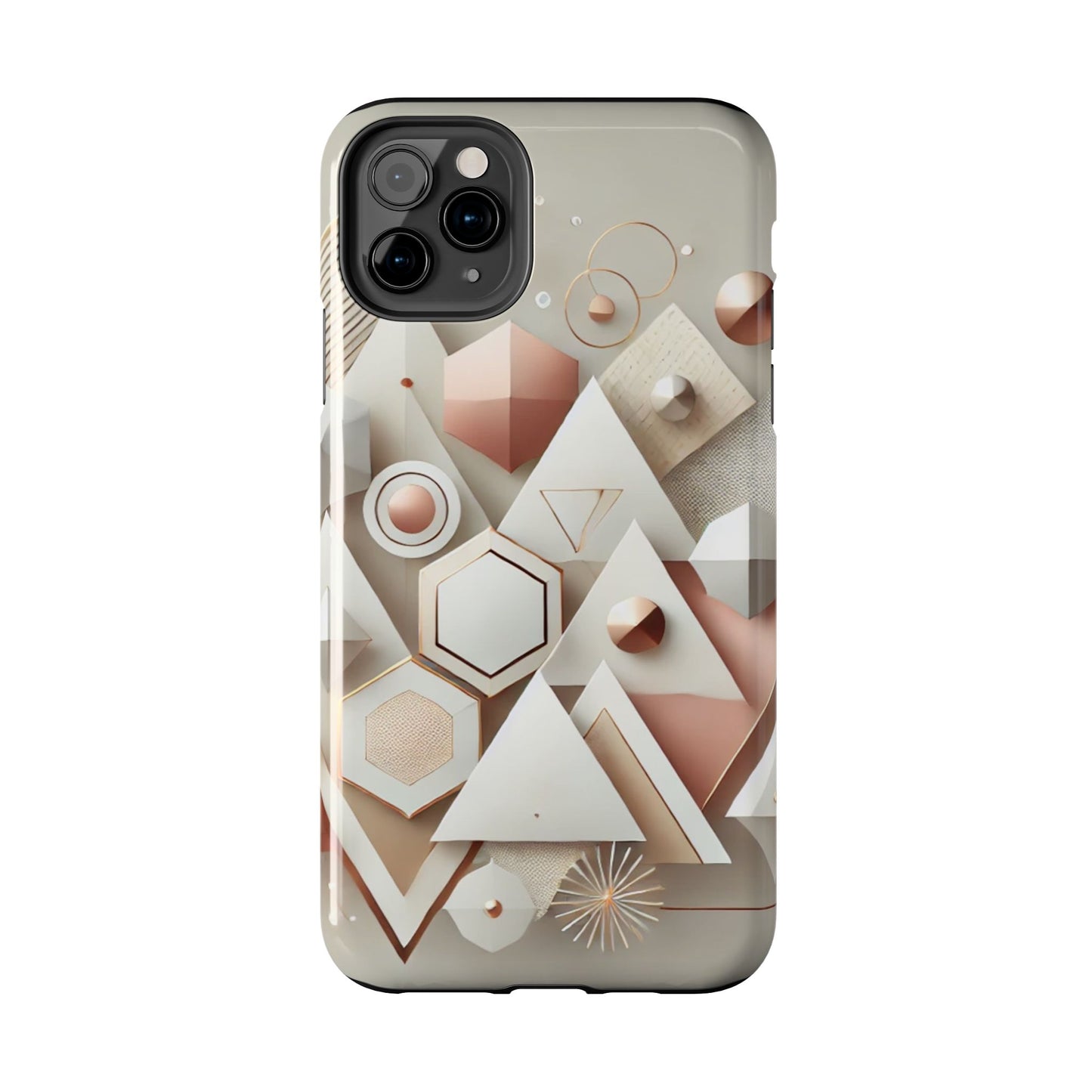 Rose gold geometric Tough Phone Cases