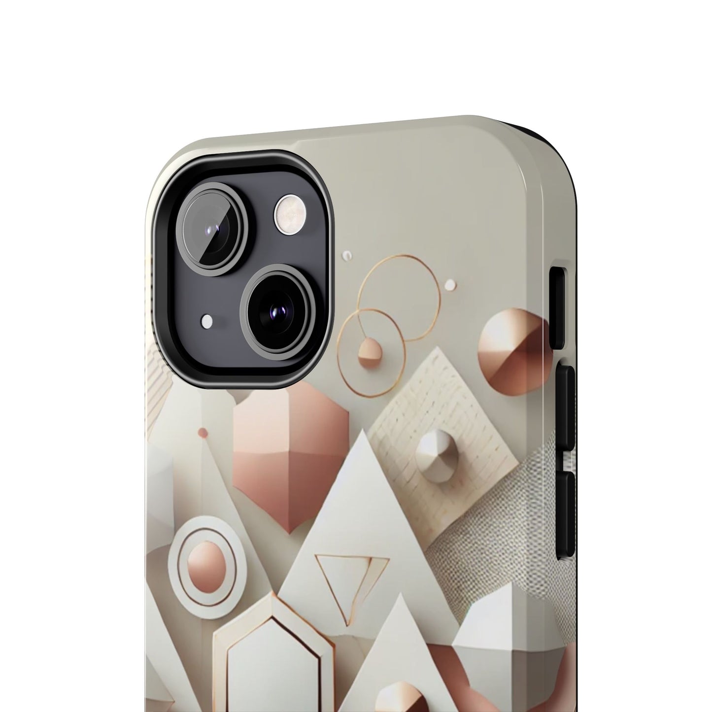 Rose gold geometric Tough Phone Cases