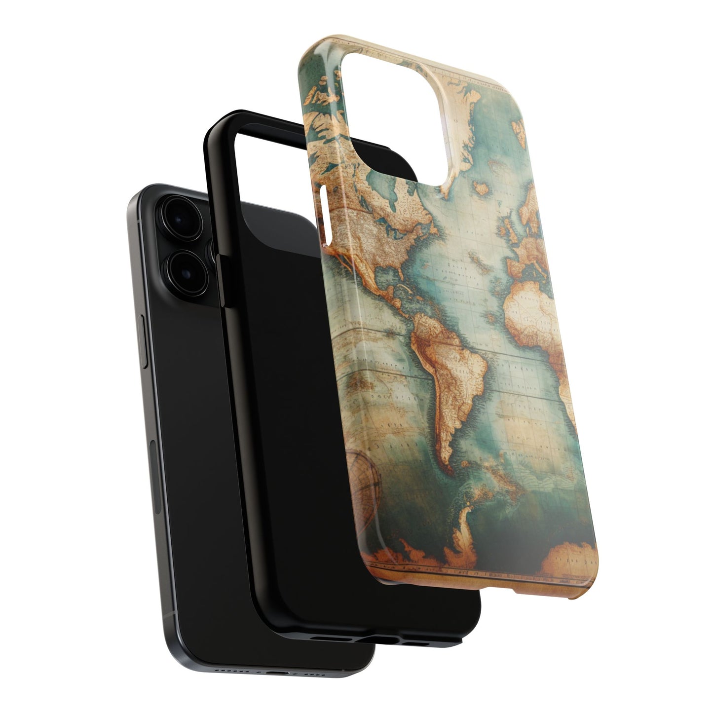 Vintage World Map Tough Phone Cases