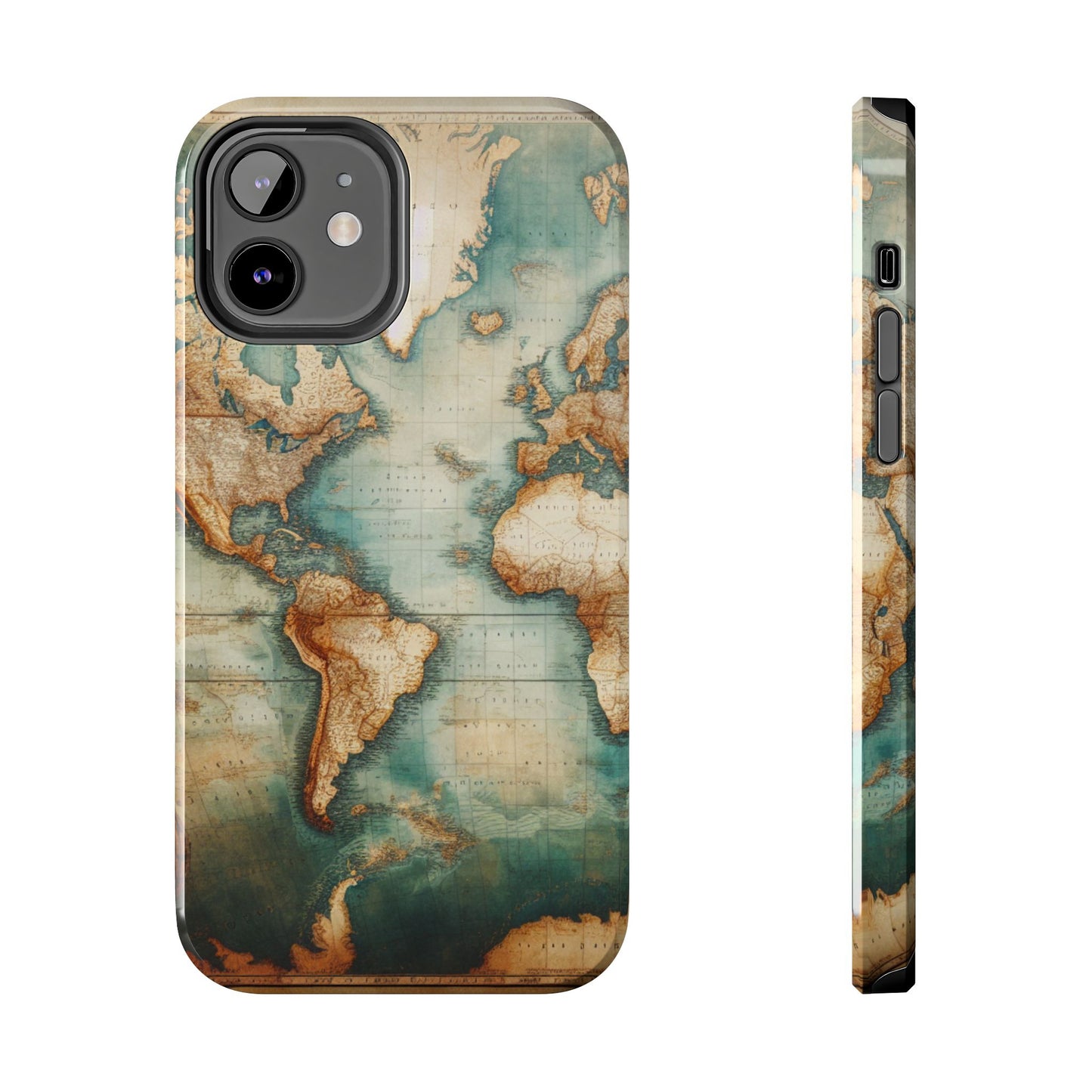 Vintage World Map Tough Phone Cases